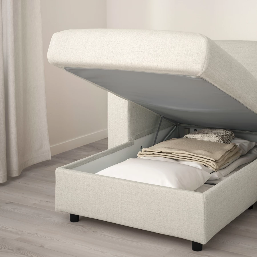 Угловой диван-кровать с шезлонгом - IKEA VIMLE/ВИМЛЕ ИКЕА, 330/249х83х164 см, бежевый (изображение №4)