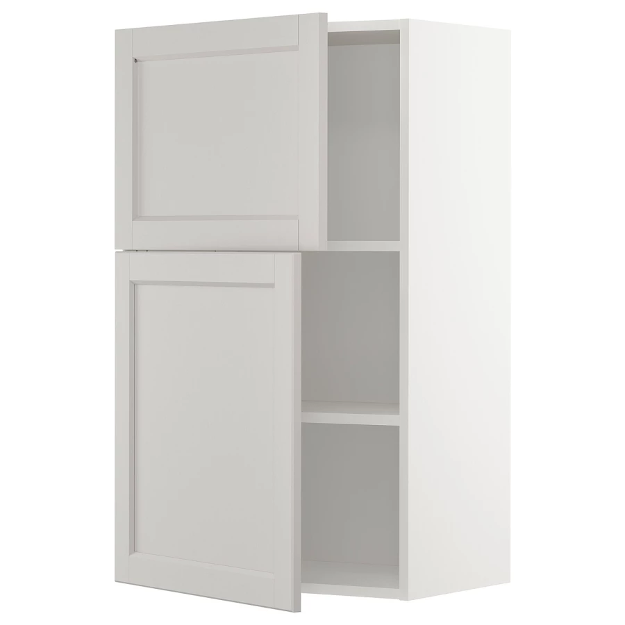 Навесной шкаф с полкой - METOD IKEA/ МЕТОД ИКЕА, 100х60 см, белый/светло-серый (изображение №1)