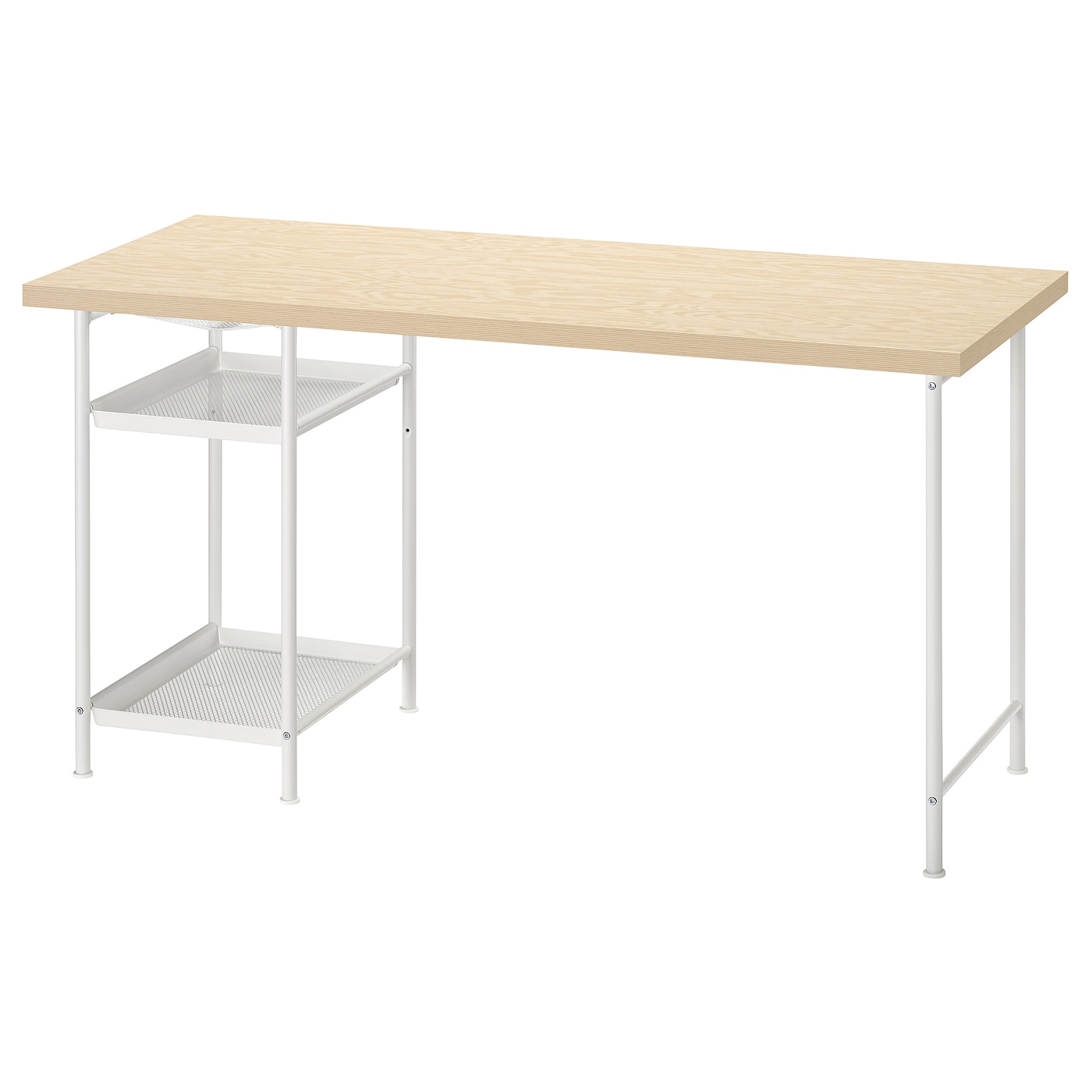 Письменный стол - IKEA MITTCIRKEL /SPÄND, 140х60 см, белый/под беленый дуб, МИТТКЕРКЕЛ/СПЭНД ИКЕА