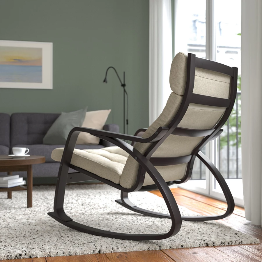 Кресло-качалка - IKEA POÄNG/POANG/ПОЭНГ ИКЕА, 68х94х95 см (изображение №3)