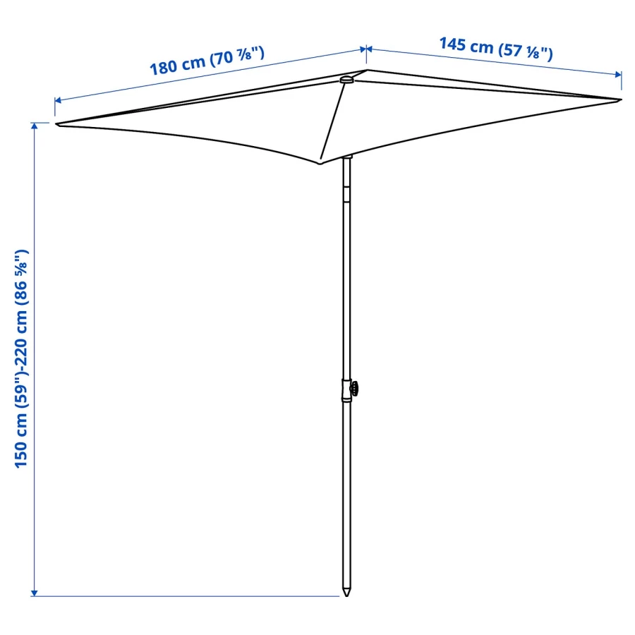 Зонт - TVETÖ / TVETО IKEA/ ТВЕТЁ ИКЕА,  180 см, бежевый (изображение №6)