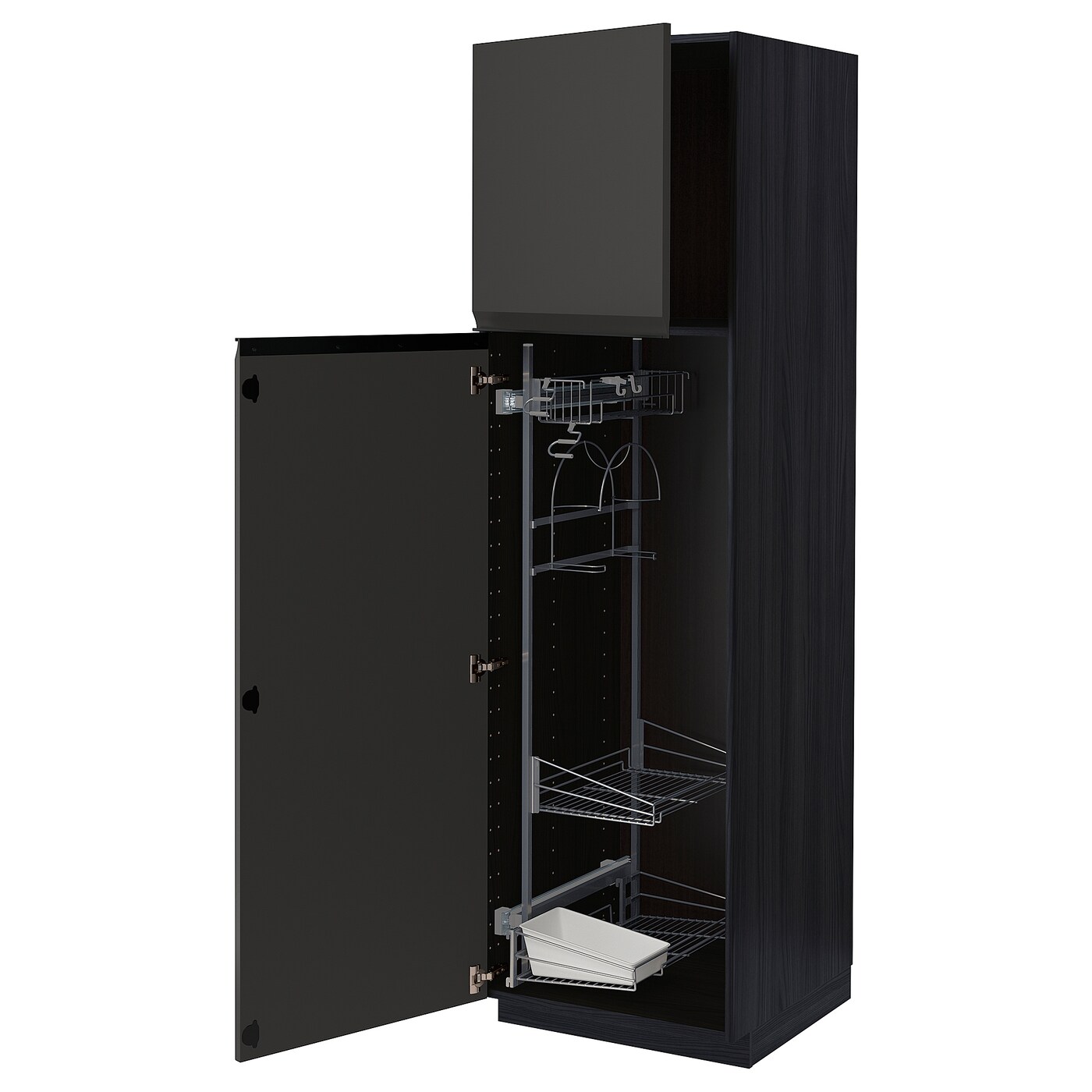 Высокий шкаф/бытовой - IKEA METOD/МЕТОД ИКЕА, 60х60х200 см, черный