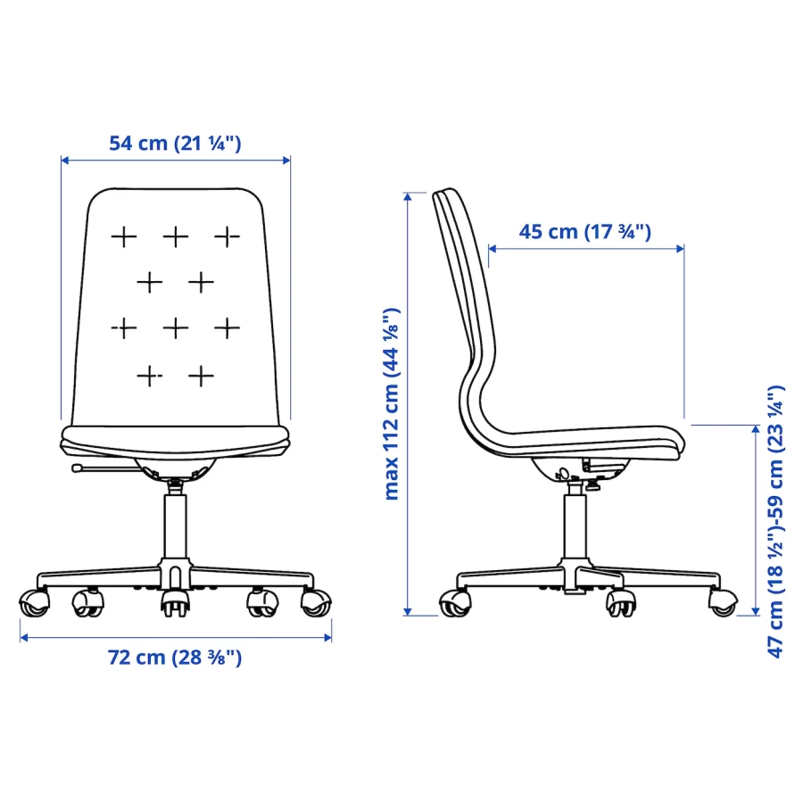 Конференц-стул на колесиках - IKEA MULLFJÄLLET/MUKKFJALLET/МУЛЬФЬЕЛЛЕ ИКЕА, 72х112х72 см, бежевый (изображение №11)