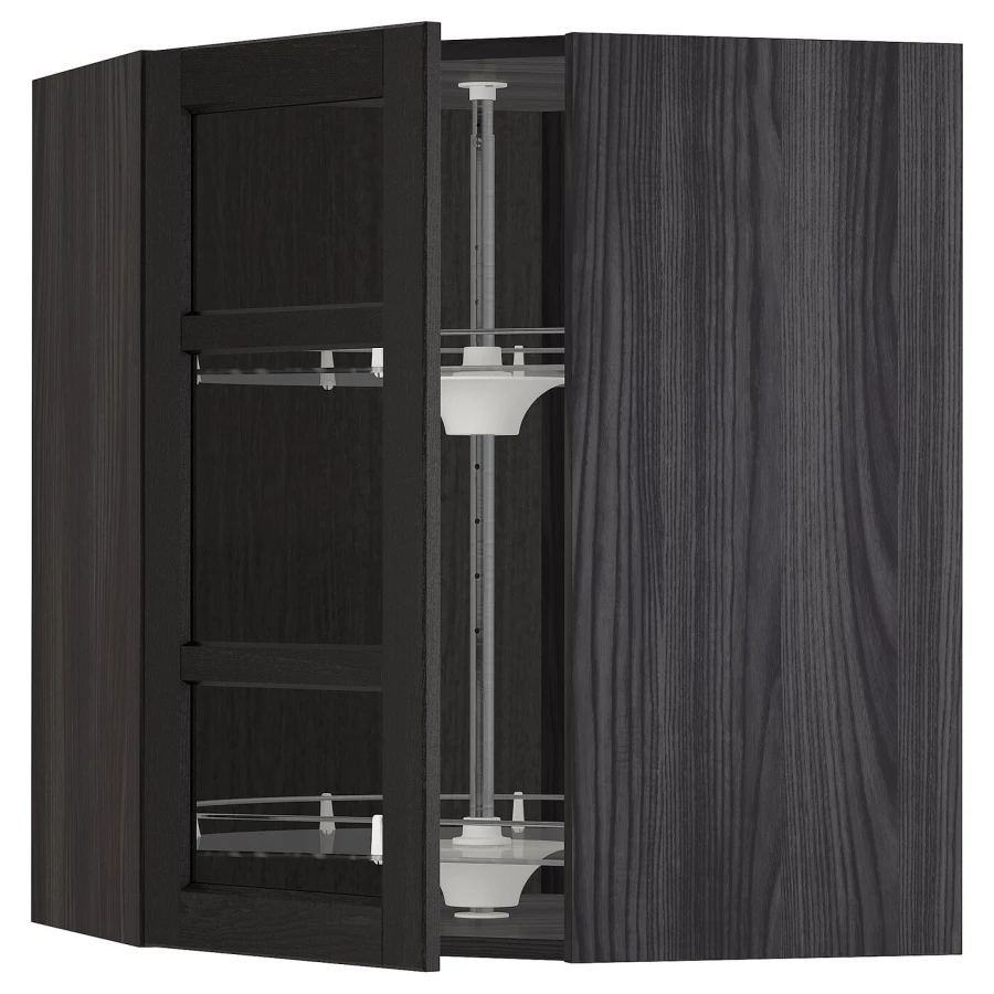 Навесной шкаф - IKEA METOD, 67.5х67.5х80 см, черный/стекло, МЕТОД ИКЕА (изображение №1)