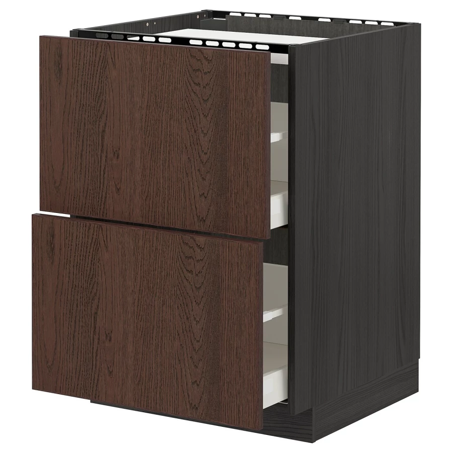 Напольный шкаф - IKEA METOD MAXIMERA, 88x62x60см, черный/коричневый, МЕТОД МАКСИМЕРА ИКЕА (изображение №1)