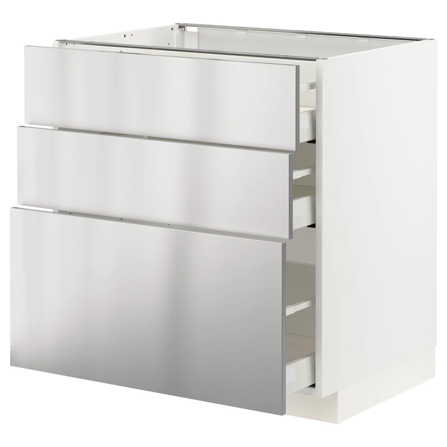 Напольный шкаф - IKEA METOD MAXIMERA, 88x62x80см, белый/светло-серый, МЕТОД МАКСИМЕРА ИКЕА (изображение №1)