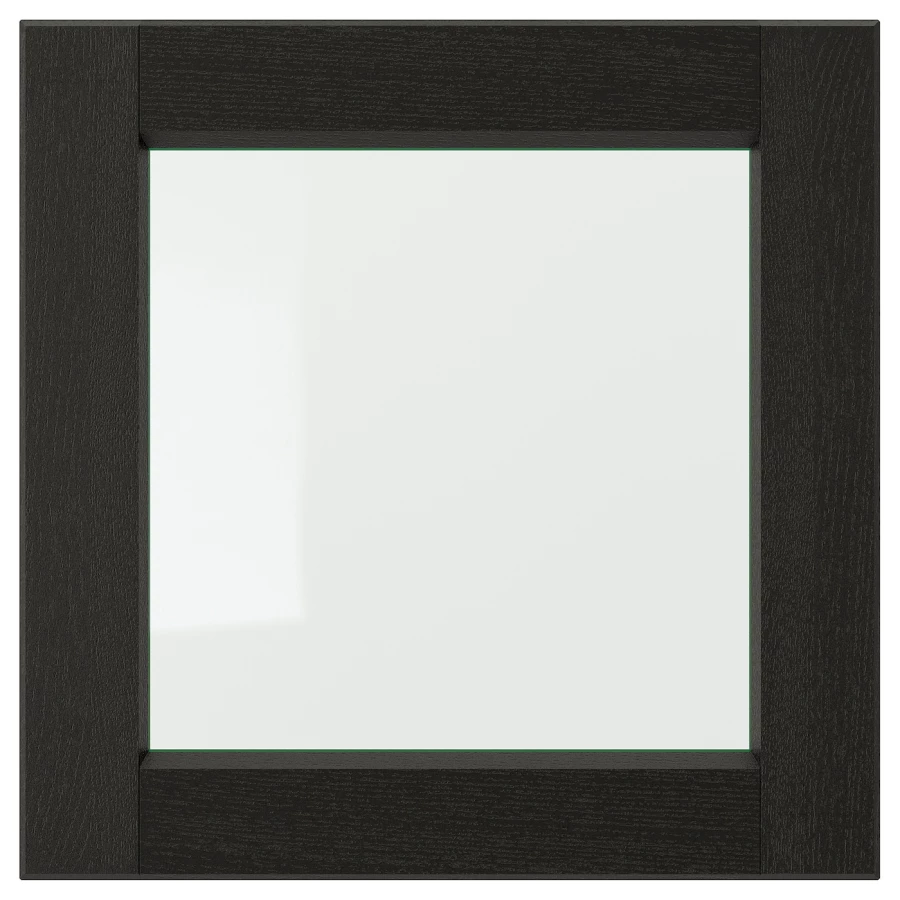 Дверца со стеклом - IKEA LERHYTTAN, 40х40 см, черный, ЛЕРХЮТТАН ИКЕА (изображение №1)