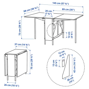 Стол с ящиком для хранения - IKEA KALLHÄLL/KALLHALL/КАЛЛХЭЛЛ ИКЕА, 75х89х98 см, чёрный