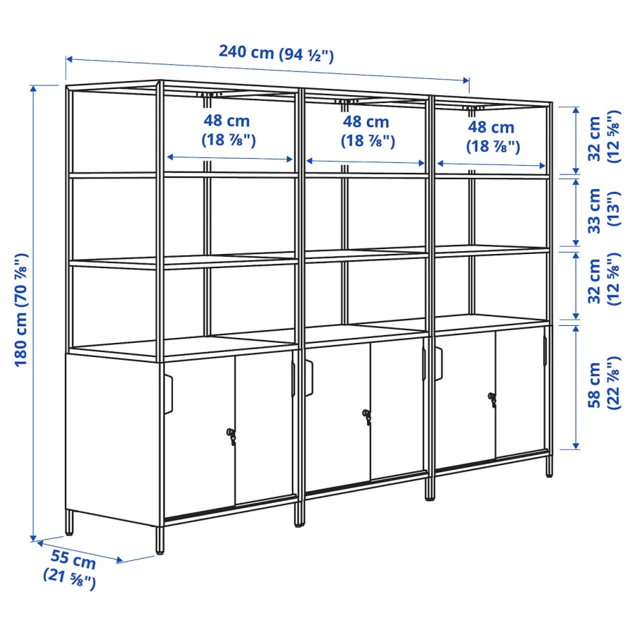 Шкаф - TROTTEN IKEA/ ТРОТТЕН ИКЕА,  240х180 см, черный (изображение №5)