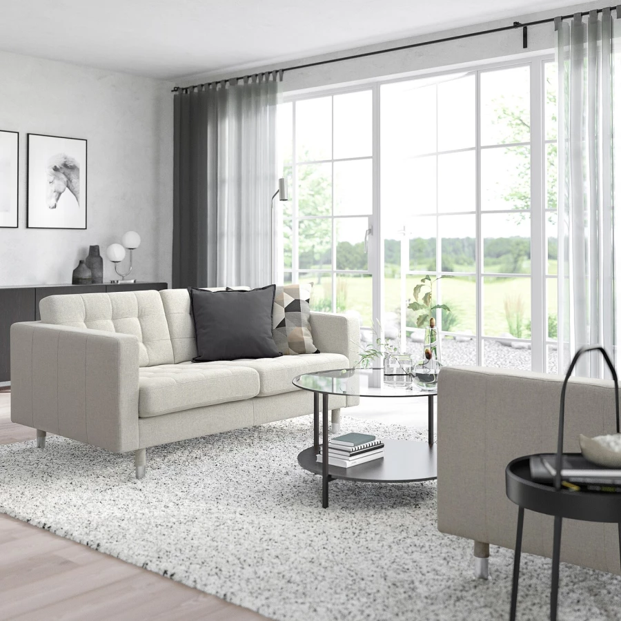 2-местный диван - IKEA LANDSKRONA/ЛАНДСКРОНА ИКЕА, 78х89х164 см, белый (изображение №4)