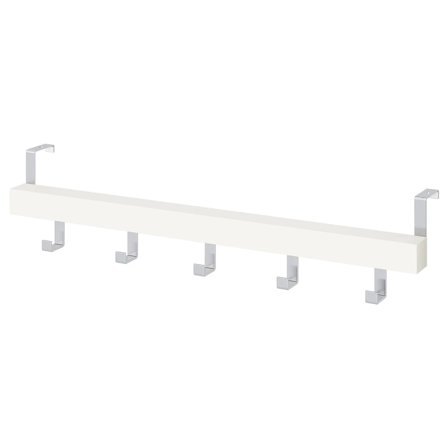 Вешалка настенная - IKEA TJUSIG/ЧУГИС ИКЕА, 8х60 см, белый (изображение №1)