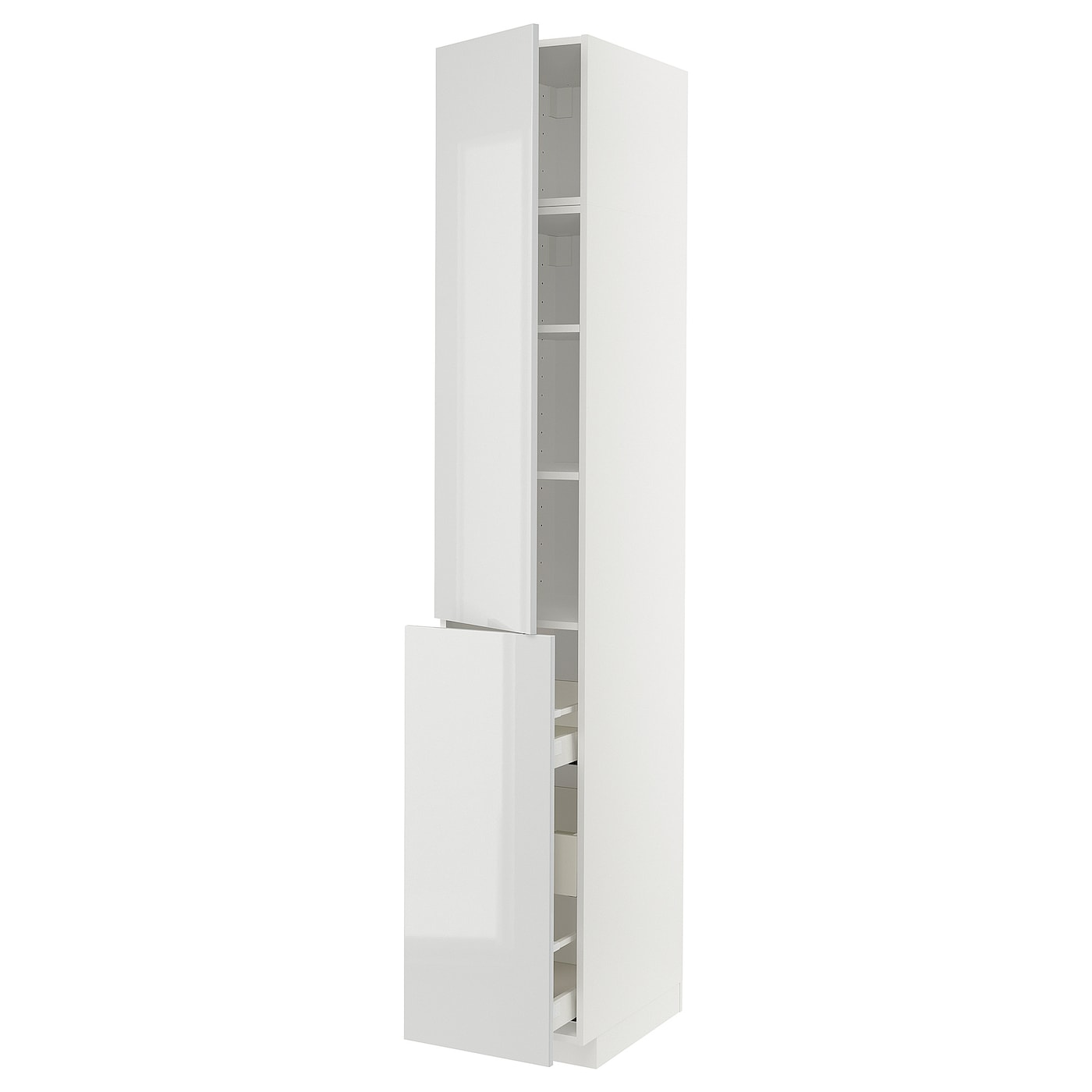 Высокий шкаф - IKEA METOD/MAXIMERA/МЕТОД/МАКСИМЕРА ИКЕА, 240х60х40 см, белый/светло-серый