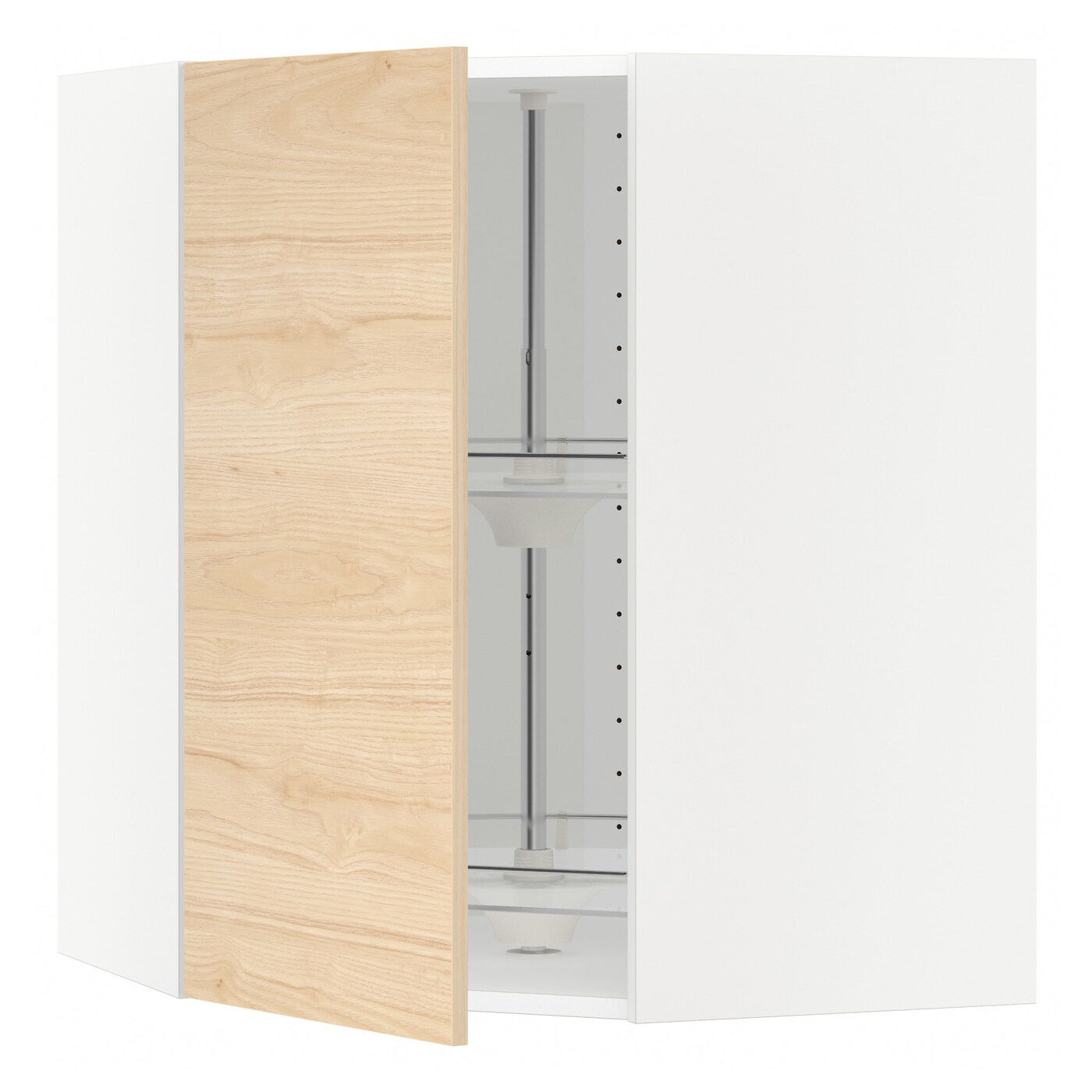 Угловой навесной шкаф с каруселью - METOD  IKEA/  МЕТОД ИКЕА, 80х68 см, белый/под беленый дуб