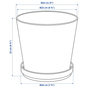 Второе фото. KLOTLÖNN Цветочный горшок с подставкой ИКЕА