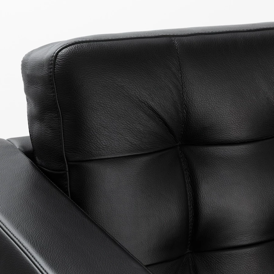 2-местный кожаный диван - IKEA LANDSKRONA, 78x89x164см, черный, кожа, ЛАНДСКРОНА ИКЕА (изображение №6)