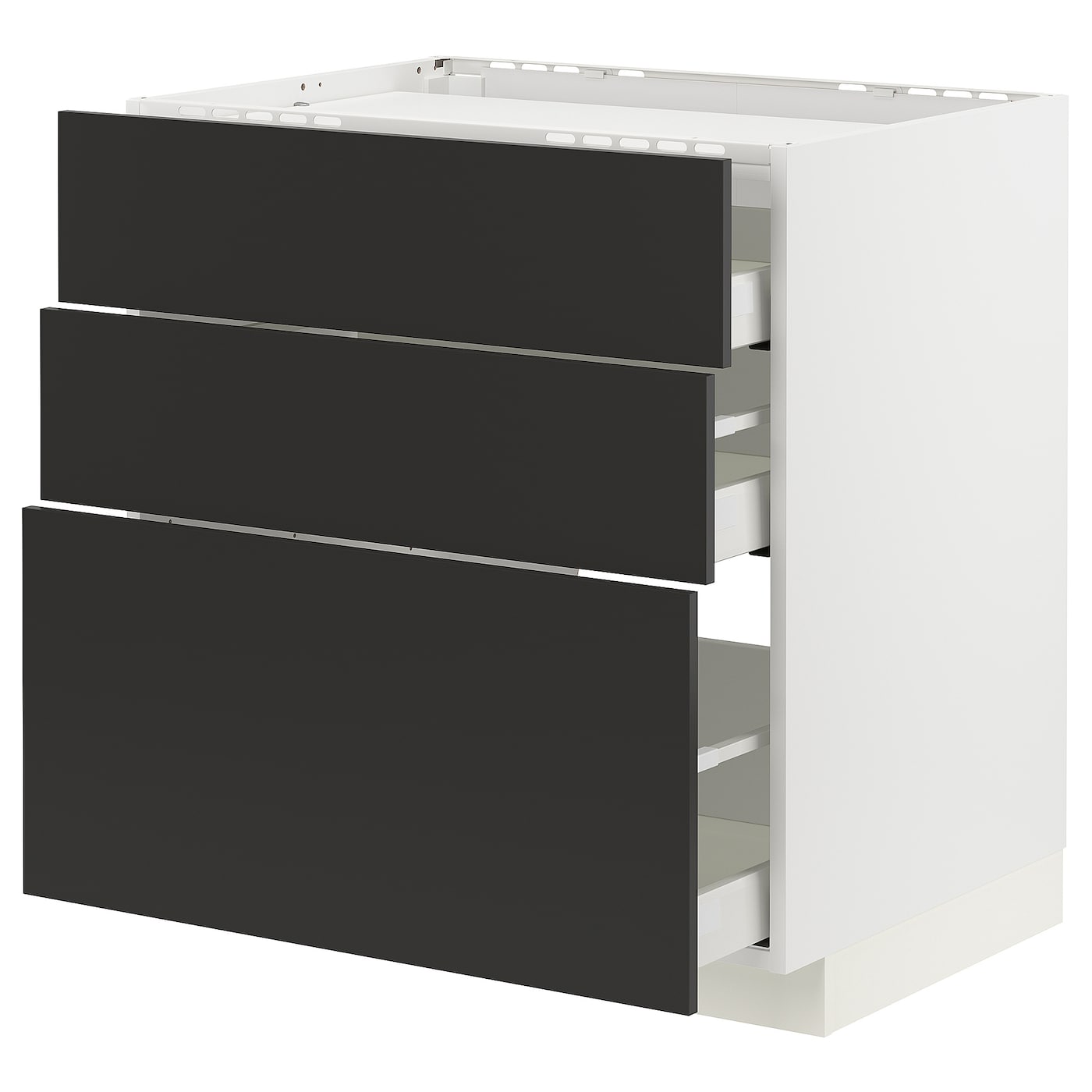 Напольный кухонный шкаф  - IKEA METOD MAXIMERA, 88x61,6x80см, белый/черный, МЕТОД МАКСИМЕРА ИКЕА
