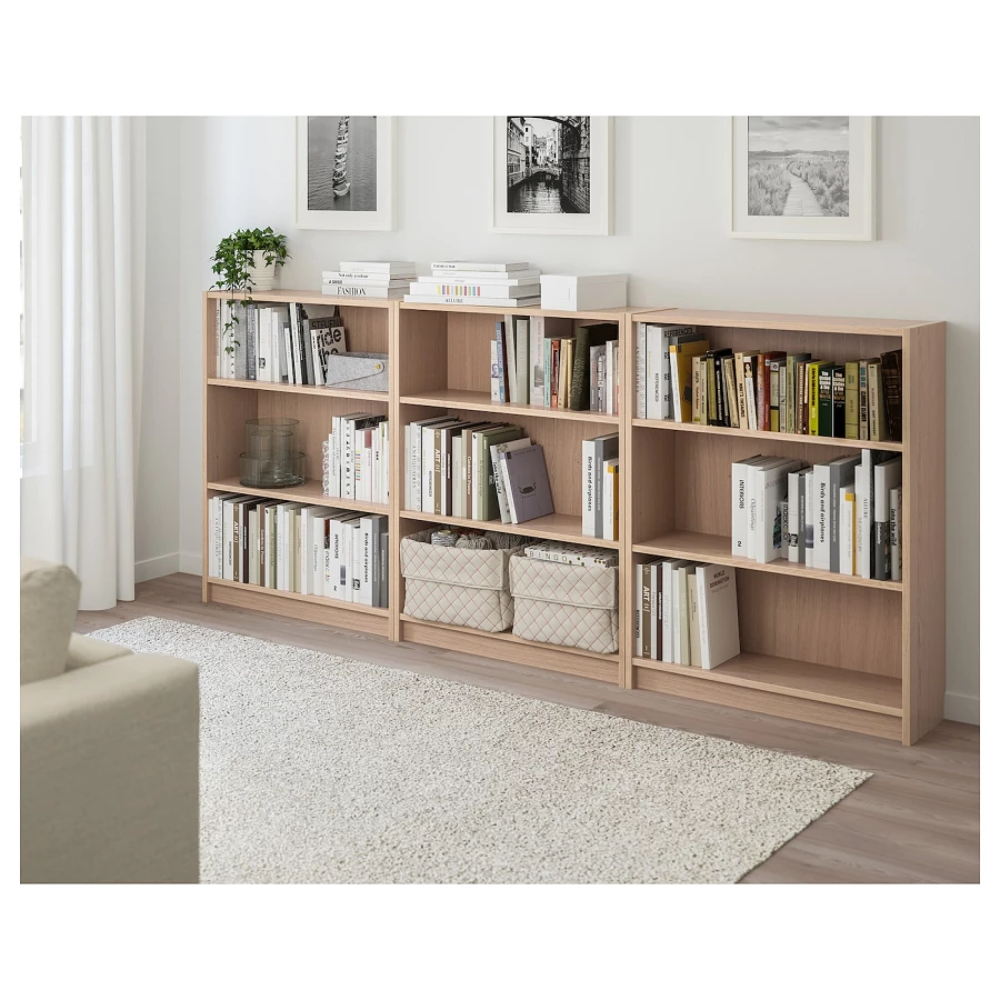 Открытый книжный шкаф - BILLY IKEA/БИЛЛИ ИКЕА, 28х240х106 см, светло-коричневый (изображение №2)