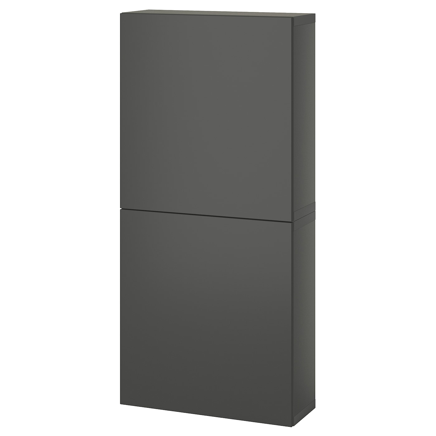 Комбинация навесного шкафа - IKEA BESTÅ/BESTA/БЕСТО ИКЕА, 60х22х128 см, темно-серый