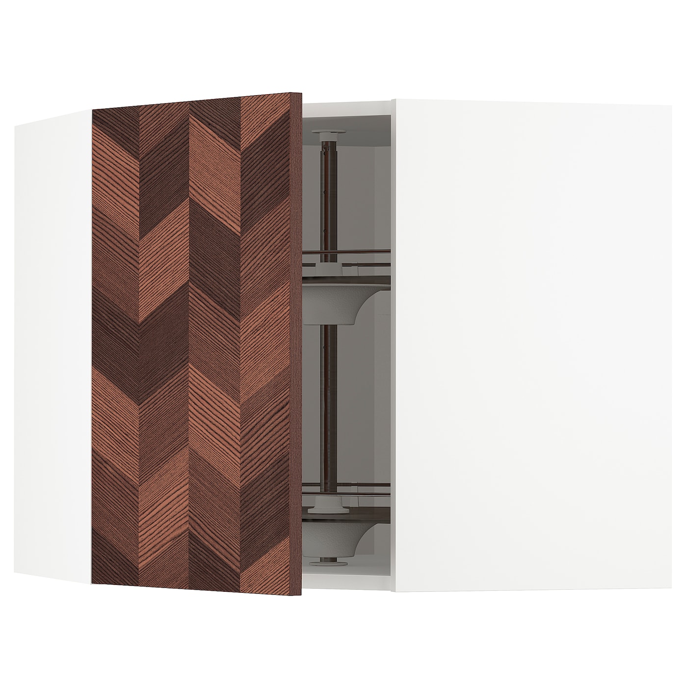 Угловой навесной шкаф с каруселью - METOD  IKEA/  МЕТОД ИКЕА, 60х68 см, белый/коричневый
