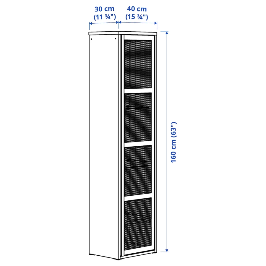 Шкаф с дверцами - IKEA IVAR/ИВАР ИКЕА, 160х30х40 см, черный (изображение №7)
