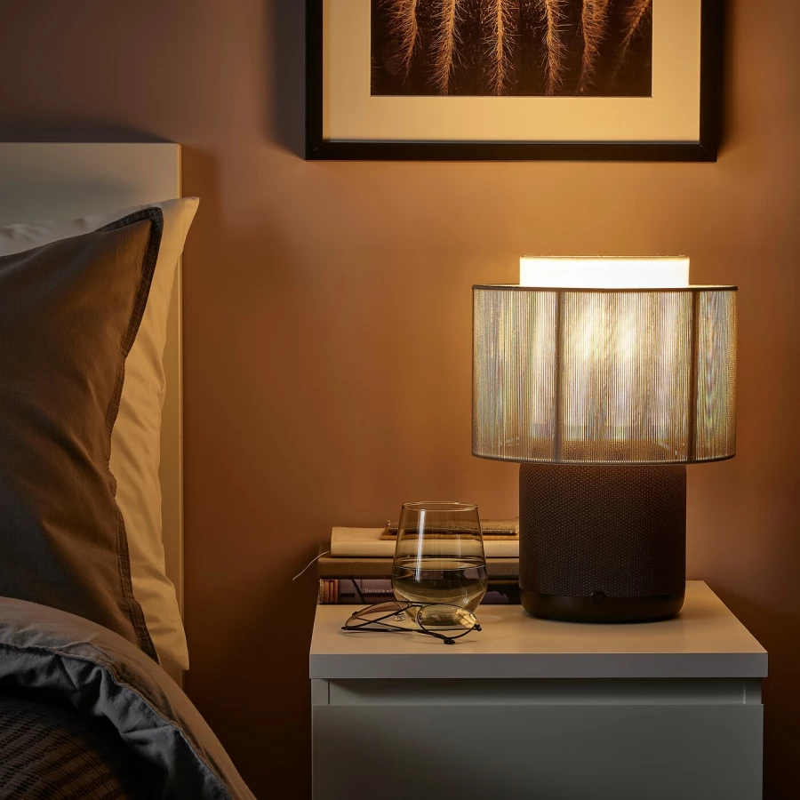 Колонка-лампа Wi-Fi - IKEA SYMFONISK, 16х20 см, черный/белый, СИМФОНИСК ИКЕА (изображение №3)