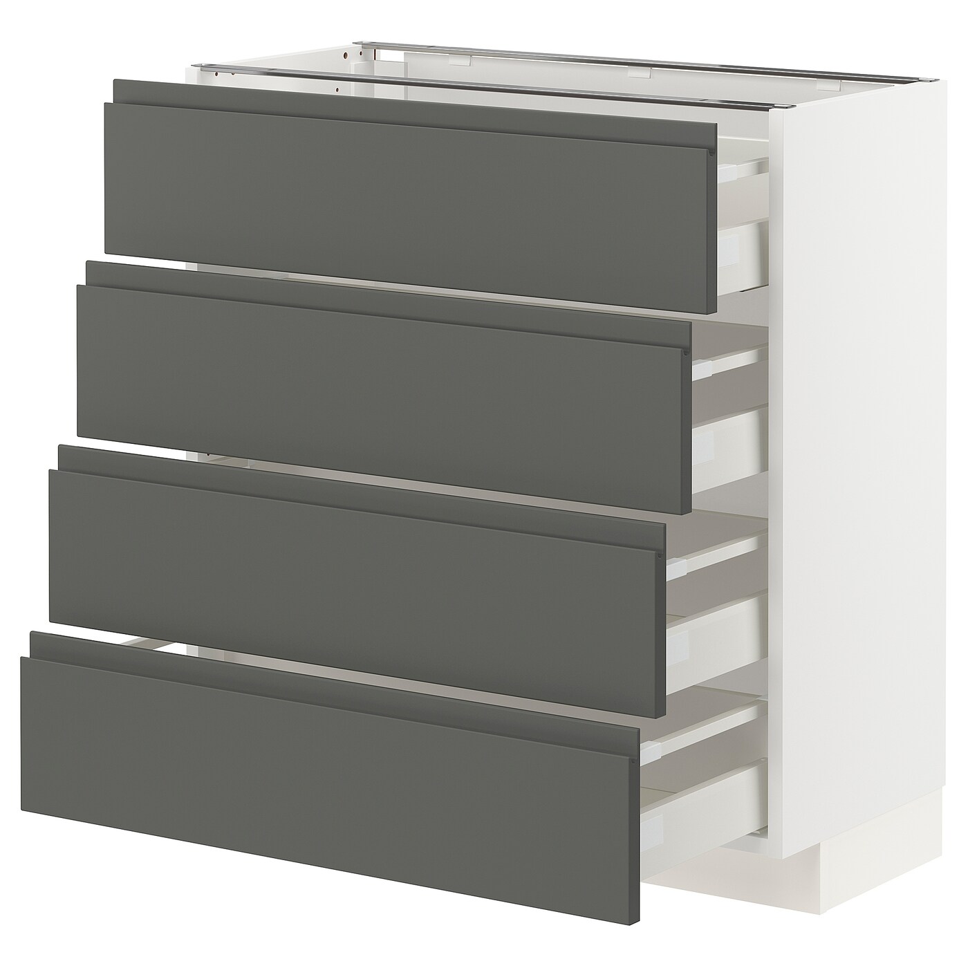 Напольный кухонный шкаф  - IKEA METOD MAXIMERA, 88x39,1x80см, белый/серый, МЕТОД МАКСИМЕРА ИКЕА