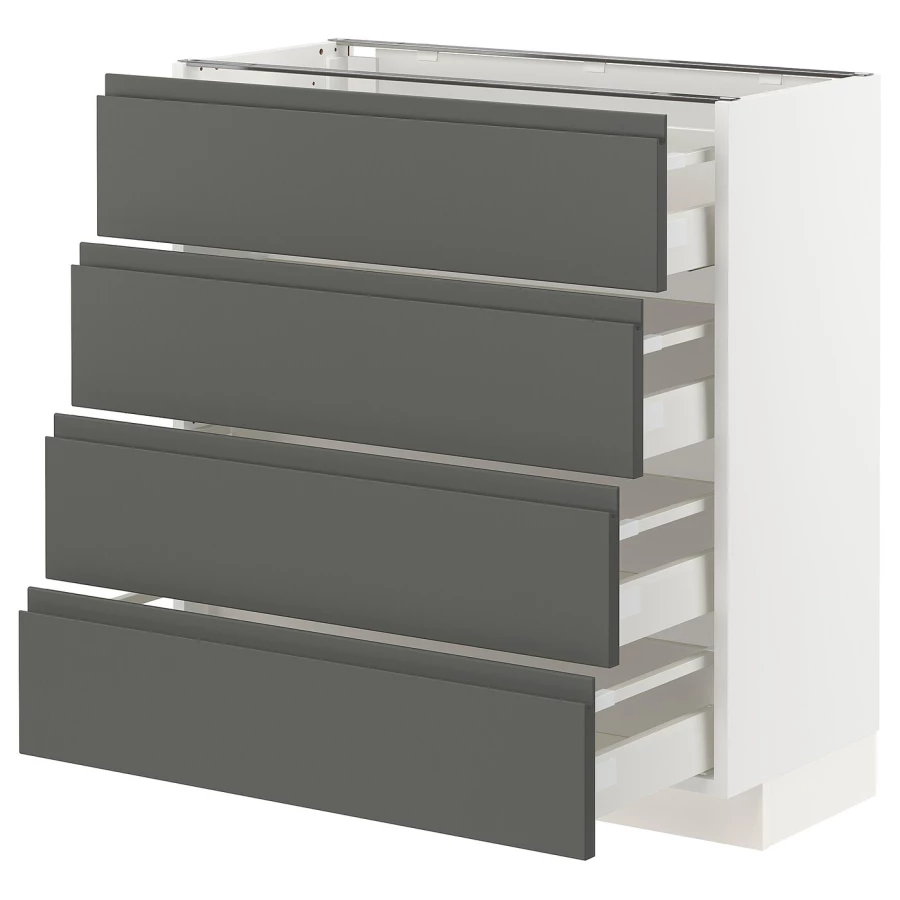 Напольный кухонный шкаф  - IKEA METOD MAXIMERA, 88x39,1x80см, белый/серый, МЕТОД МАКСИМЕРА ИКЕА (изображение №1)