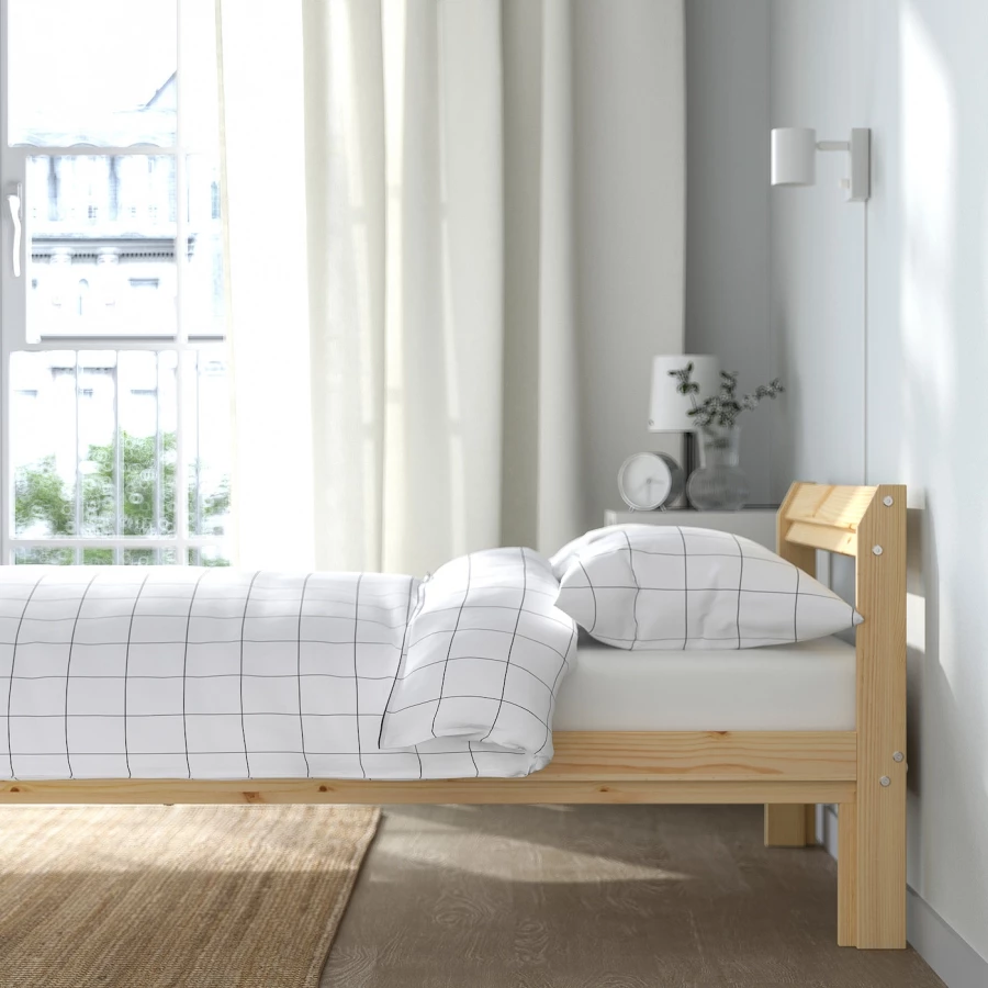 Кровать с реечным дном - IKEA NEIDEN/LINDBÅDEN/LINDBADEN, 90х200 см, сосна/морилка, НЕЙДЕН/НЭЙДЕН/ЛИНДБАДЕН ИКЕА (изображение №5)