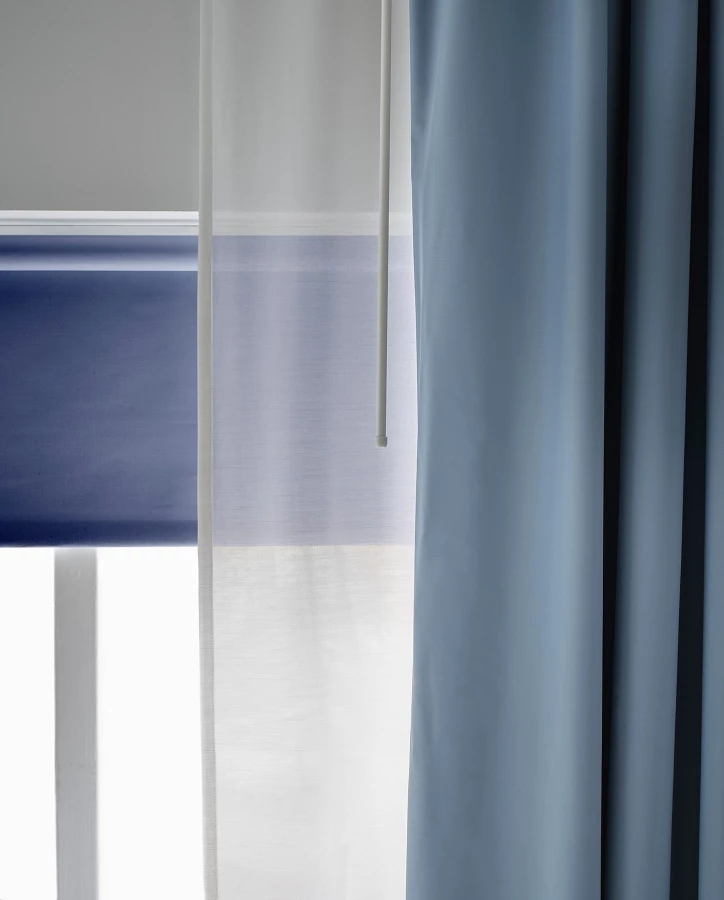 Затемняющая штора - IKEA BENGTA, 300х210 см, голубой, БЕНГТА ИКЕА (изображение №8)