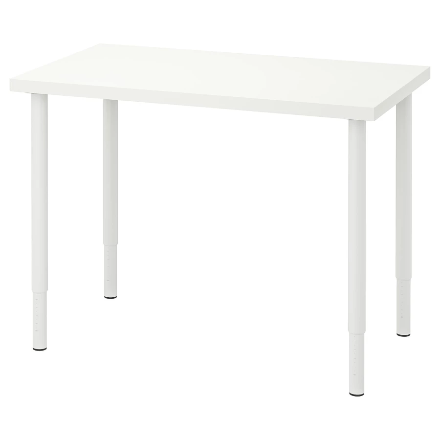Письменный стол - IKEA LINNMON/OLOV, 100x60 см, белый, ЛИННМОН/ОЛОВ ИКЕА (изображение №1)
