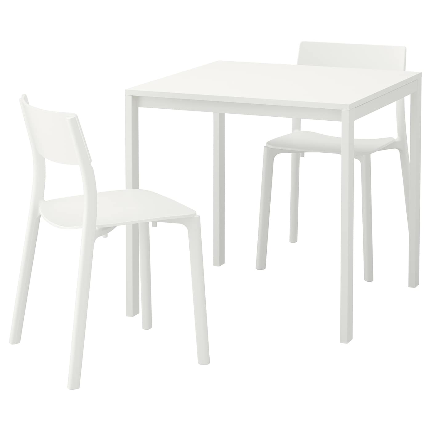 Стол и 2 стула - MELLTORP / JANINGE IКEA/МЕЛЛЬТОРП / ЙАНИНГЕ ИКЕА, 75х75х74 см, белый