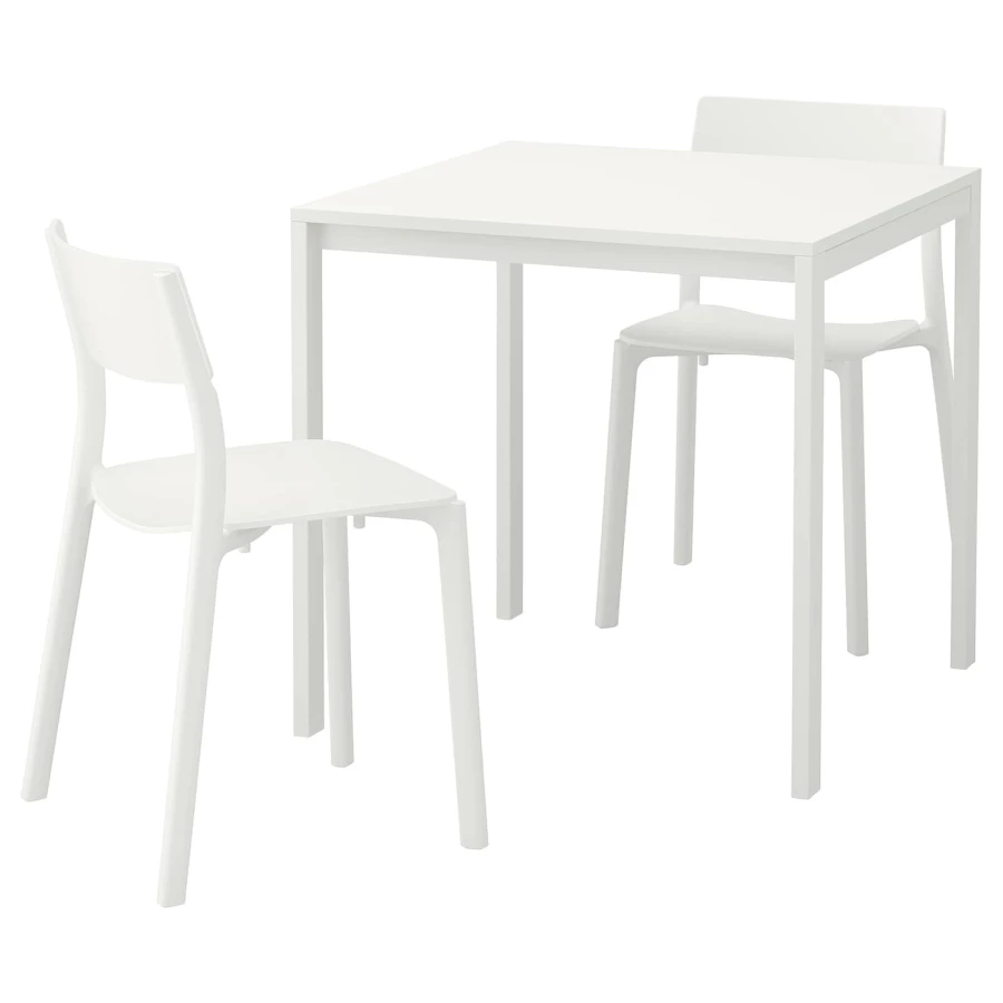 Стол и 2 стула - MELLTORP / JANINGE IКEA/МЕЛЛЬТОРП / ЙАНИНГЕ ИКЕА, 75х75х74 см, белый (изображение №1)