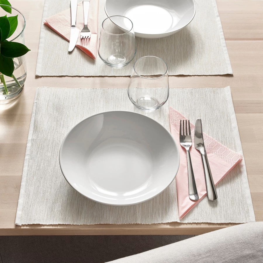Набор тарелок, 4 шт. - IKEA GODMIDDAG, 23 см, белый, ГОДМИДДАГ ИКЕА (изображение №4)