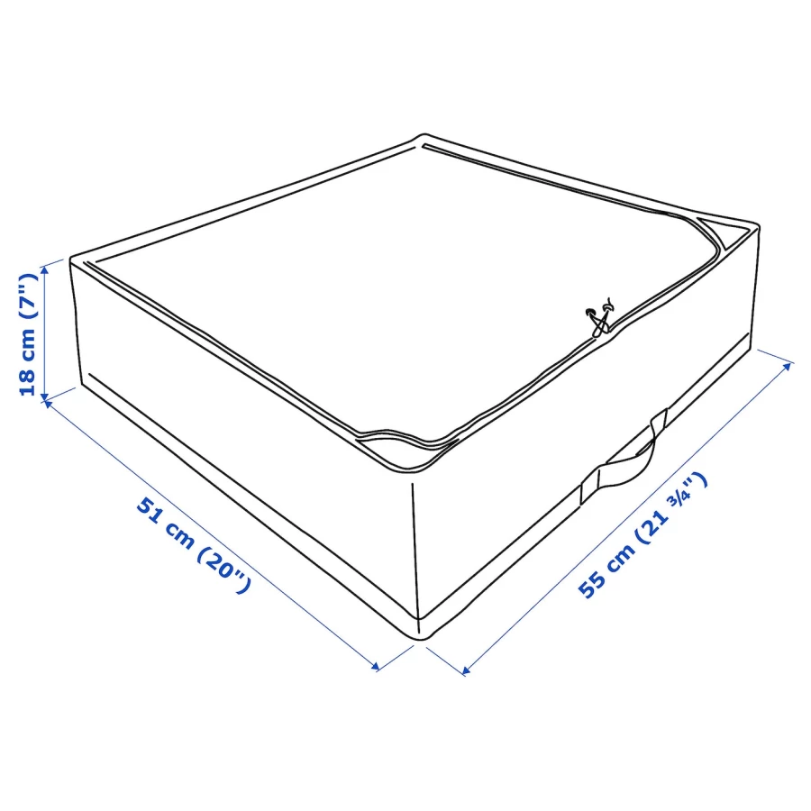 Ящик для хранения одежды/постельного белья - STUK IKEA/ СТУК  ИКЕА, 55х18 см, белый (изображение №6)