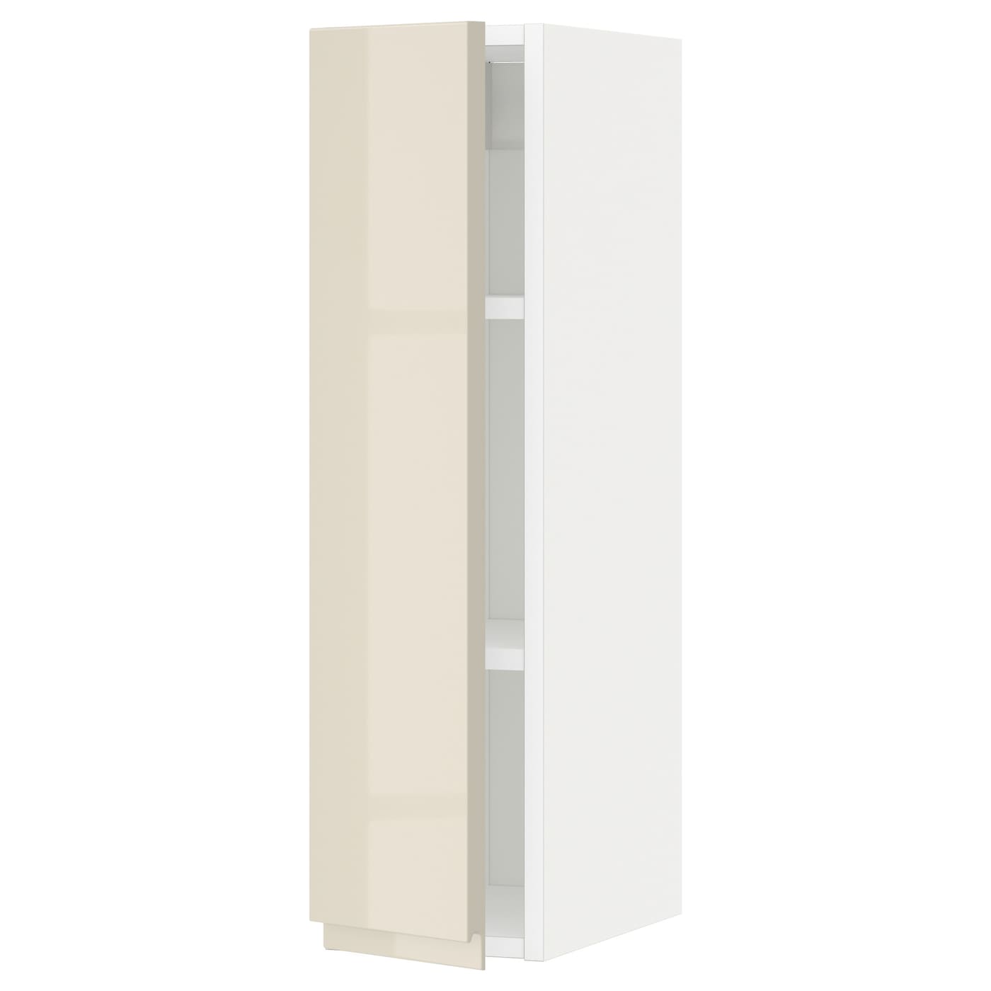 Навесной шкаф с полкой - METOD IKEA/ МЕТОД ИКЕА, 80х20 см, белый/светло-коричнеый