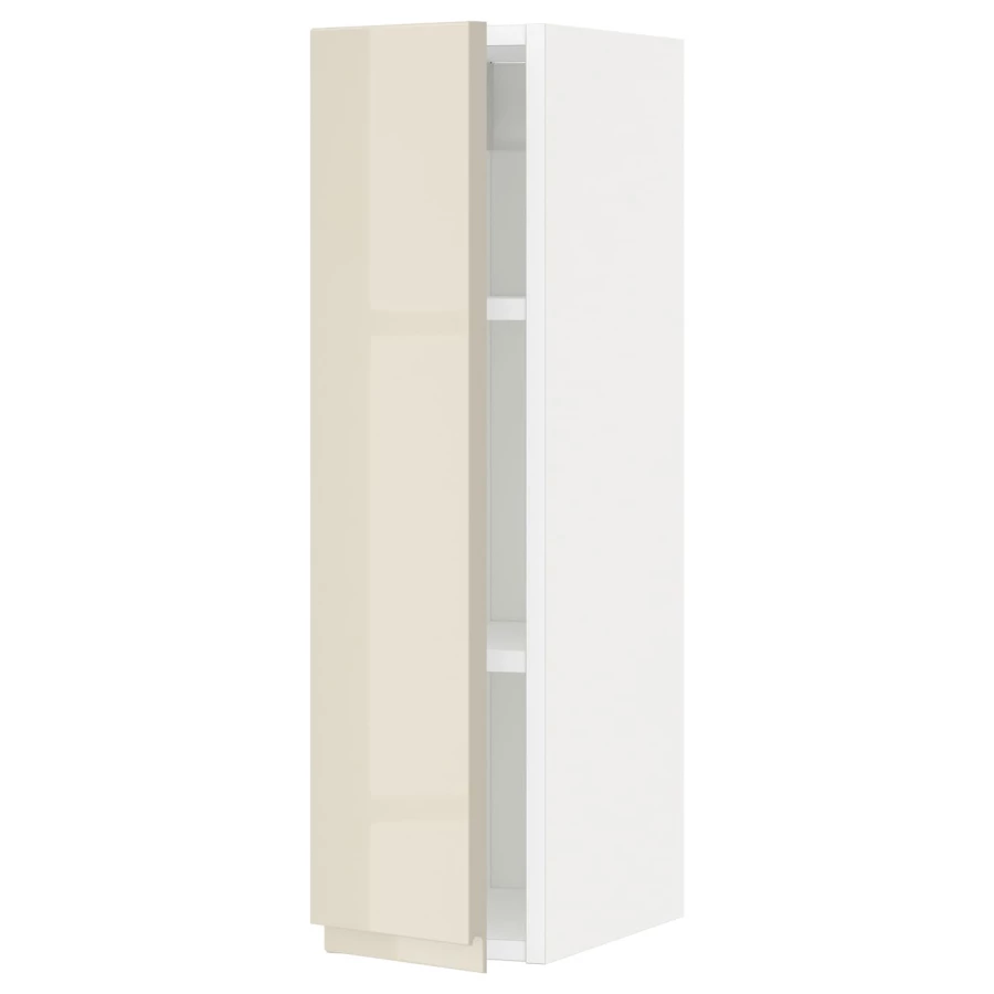 Навесной шкаф с полкой - METOD IKEA/ МЕТОД ИКЕА, 80х20 см, белый/светло-коричнеый (изображение №1)