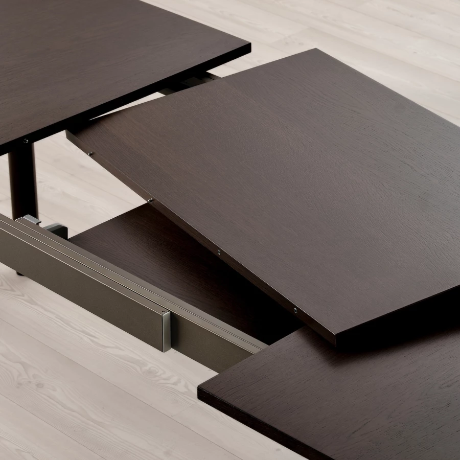 Обеденный набор - STRANDTORP/ODGER IKEA/ СТРАНДТОРП/ОДГЕР ИКЕА, 205х95х75 см, коричневый/черный (изображение №3)