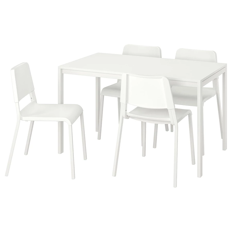 Кухонный стол - MELLTORP/TEODORES IKEA/ МЕЛЛЬТОРП /ТЕОДОРЕС ИКЕА, 125х75х74 см, белый (изображение №1)