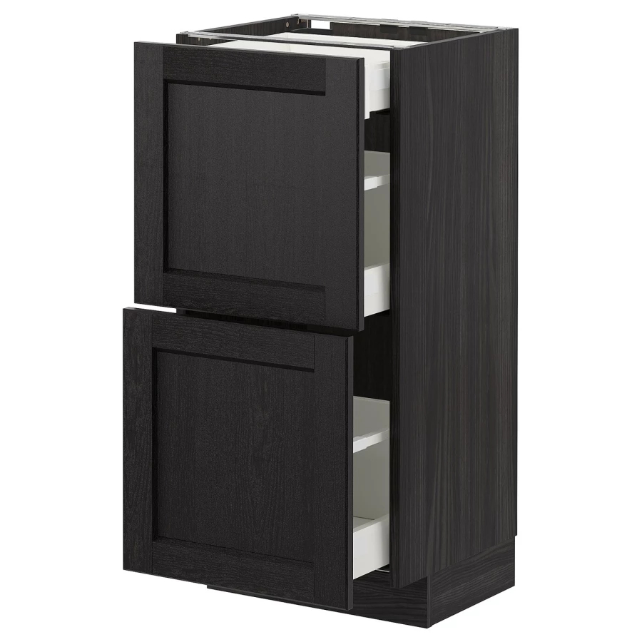 Напольный кухонный шкаф  - IKEA METOD MAXIMERA, 88x39,5x40см, черный, МЕТОД МАКСИМЕРА ИКЕА (изображение №1)