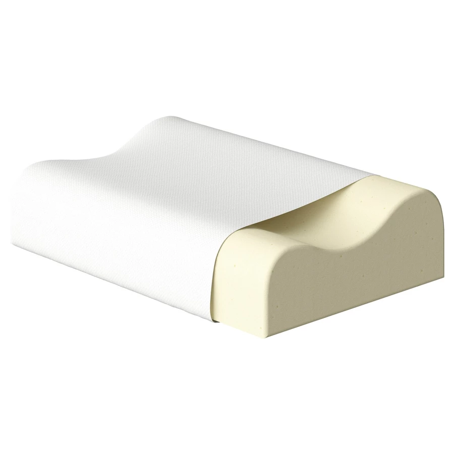 Эргономичная подушка - PAPEGOJBUSKE IKEA/ ПАПЕГОЙБУСКЕ ИКЕА,  45х33х11 см, белый (изображение №3)