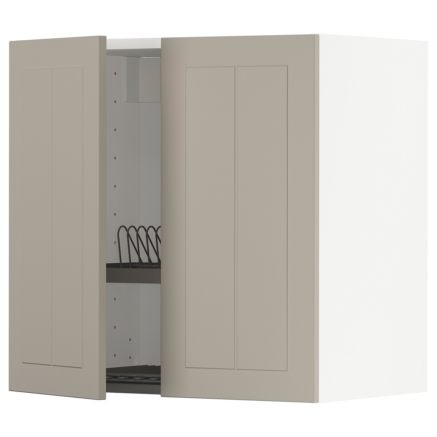 Навесной шкаф с сушилкой - METOD IKEA/ МЕТОД ИКЕА, 60х60 см, белый/бежевый