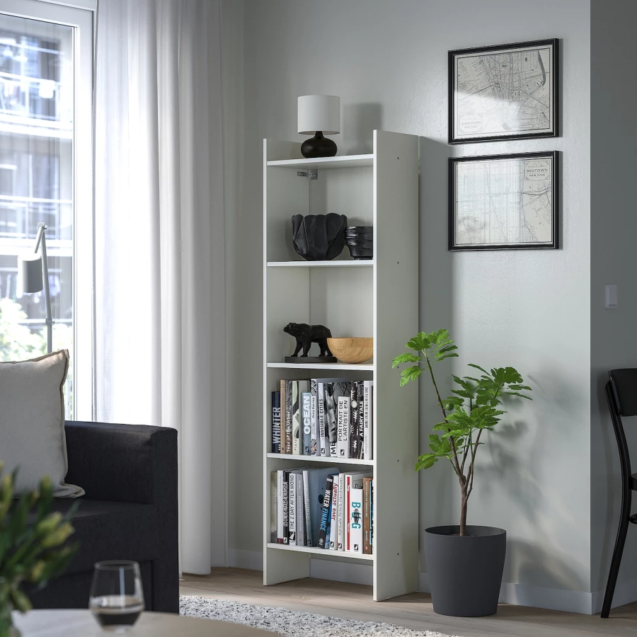 Открытый книжный шкаф - BAGGEBO IKEA/БАГГЕБО ИКЕА, 25х50х160 см, белый (изображение №3)