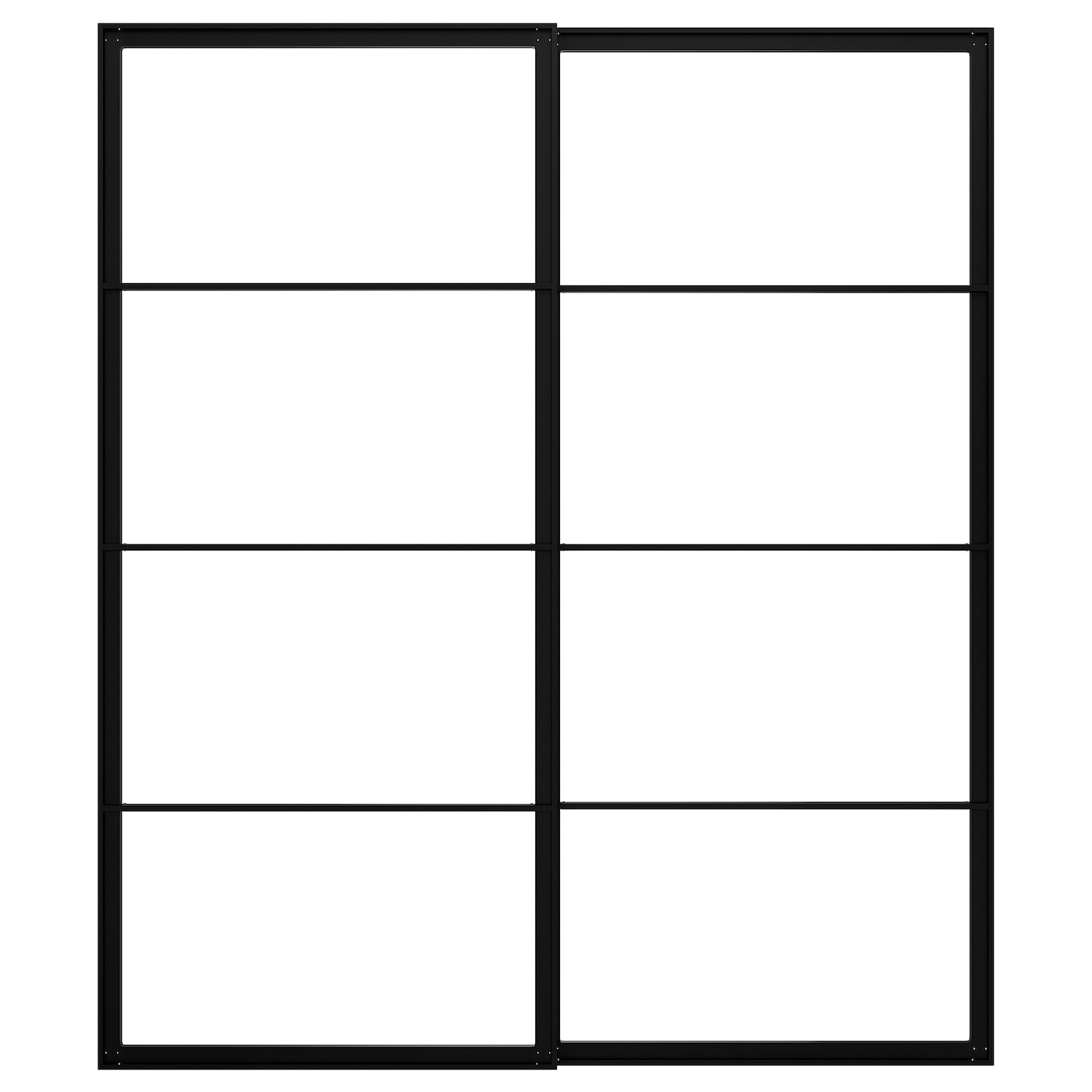 Пара раздвижных дверных рам - IKEA PAX/ПАКС ИКЕА, 200x236 см, черный