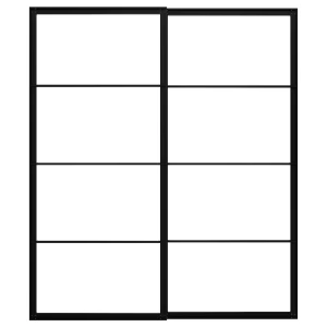 Пара раздвижных дверных рам - IKEA PAX/ПАКС ИКЕА, 200x236 см, черный