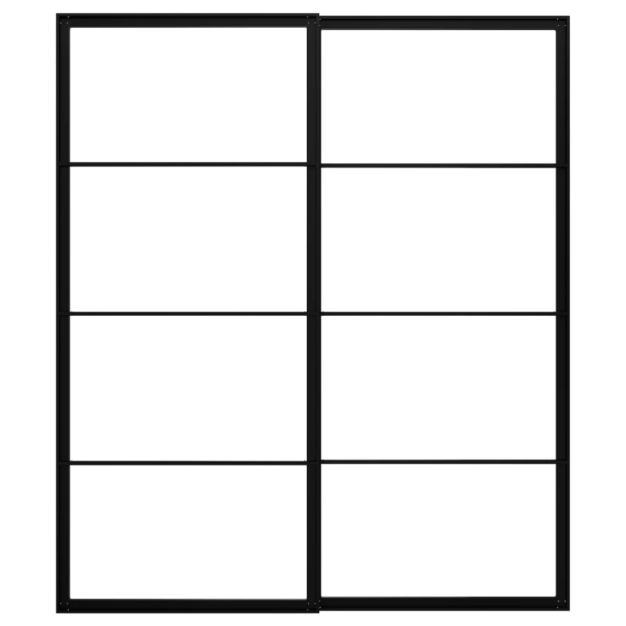 Пара раздвижных дверных рам - IKEA PAX/ПАКС ИКЕА, 200x236 см, черный (изображение №1)