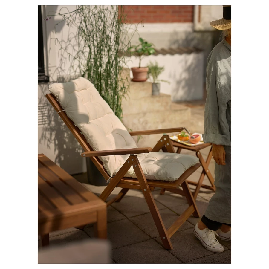 Подушка на стул  - KUDDARNA IKEA/ КУДДАРНА ИКЕА, 116х45 см,  белый (изображение №3)