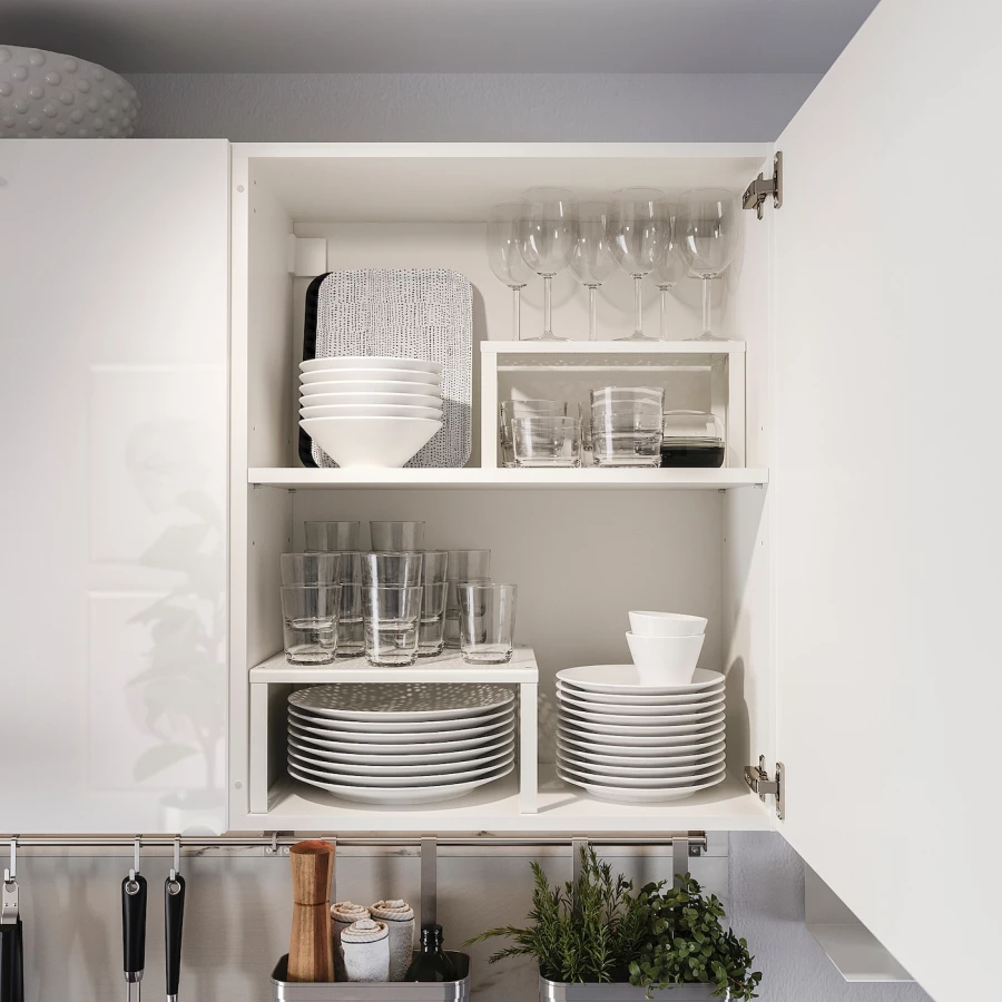 Кухонная комбинация для хранения вещей - KNOXHULT IKEA/ КНОКСХУЛЬТ ИКЕА, 120x61x220 см, серый/белый (изображение №5)