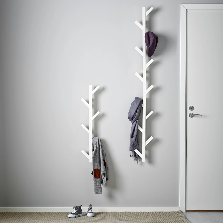 Вешалка настенная - IKEA TJUSIG/ЧИГУС ИКЕА, 78х19 см, белый (изображение №3)