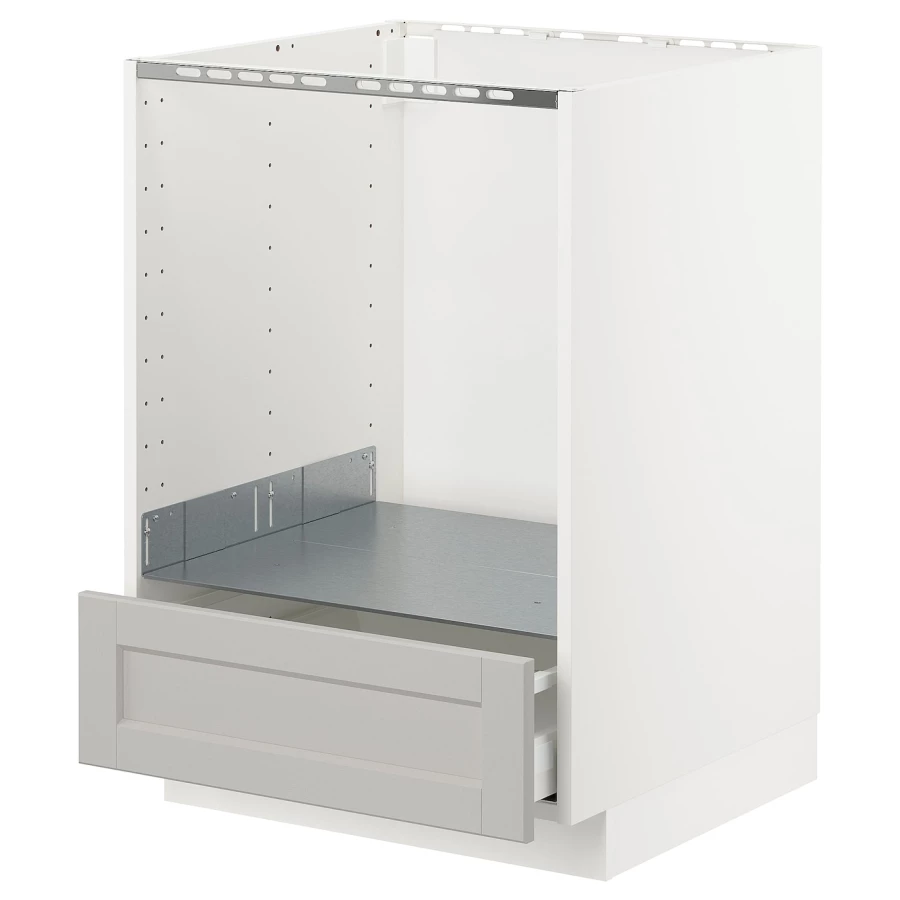 Шкаф для встроенной техники - IKEA METOD MAXIMERA, 88x62x60см, белый/серый, МЕТОД МАКСИМЕРА ИКЕА (изображение №1)