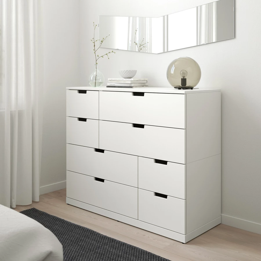 Комод - IKEA NORDLI/НОРДЛИ ИКЕА, 47х99х120 см, белый (изображение №2)
